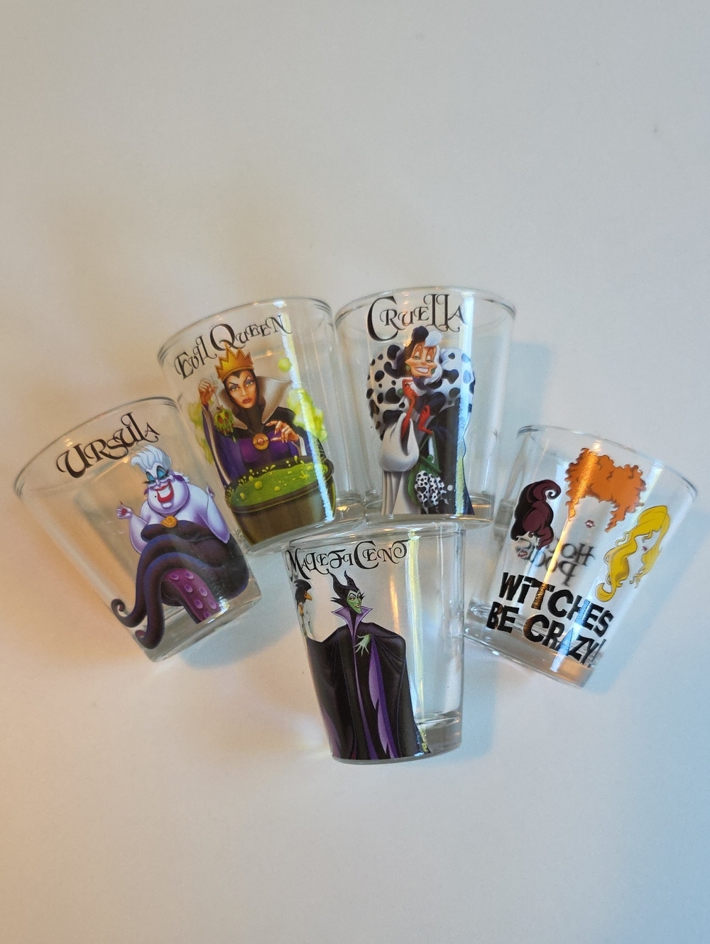 Disney Villians And Hocus Pocus shot glasses - Set Of 5